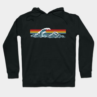 80s Sunset Waves Hoodie